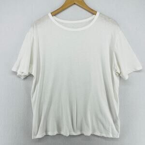 EVERLANE Shirt Mens M The Cotton Slub Crew Relaxed Tee Short Sleeve White